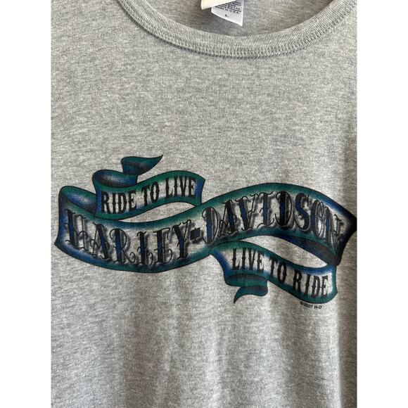 Y2K Tattoo Sleeve Harley Davidson Long Sleeve Tee size Large - Picture 8 of 12